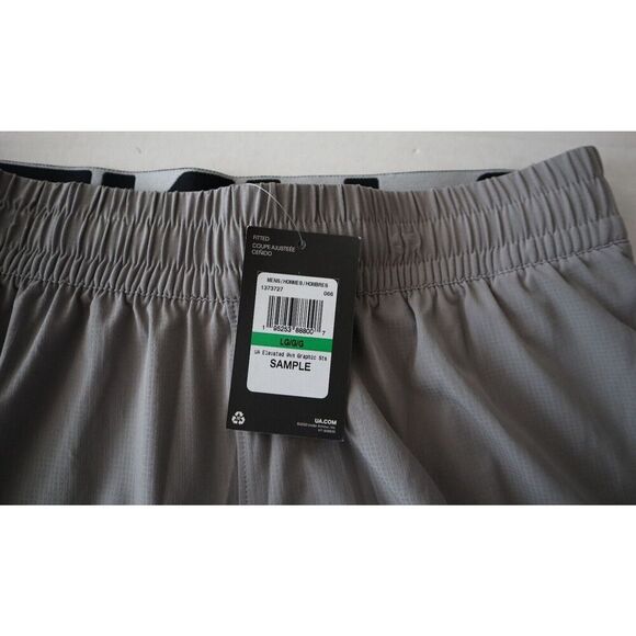 Under Armour 1373727-066 Men's Sz L Gray/White UA Elevated Woven Graphic Shorts - Picture 3 of 7